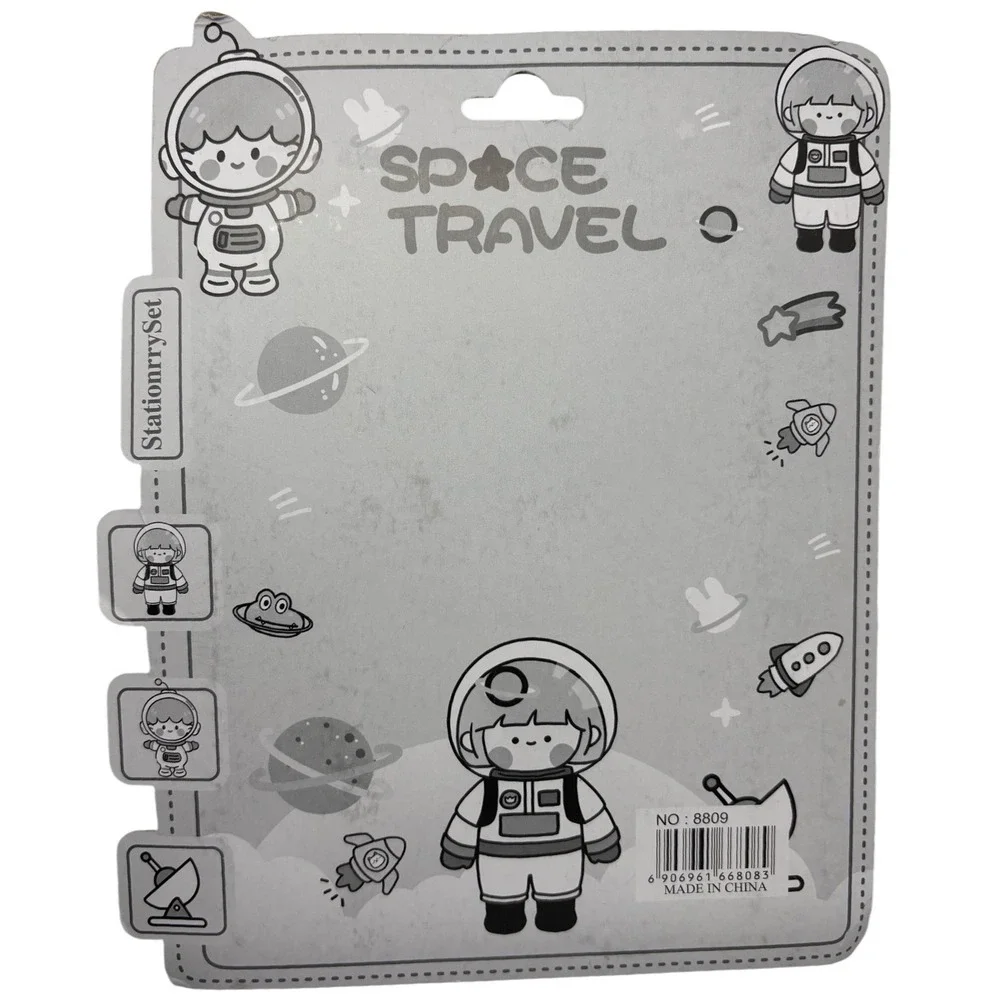 2pk Kids Stationery Sets Space Astronaut & Bunny Rabbit Kawaii School Supplies